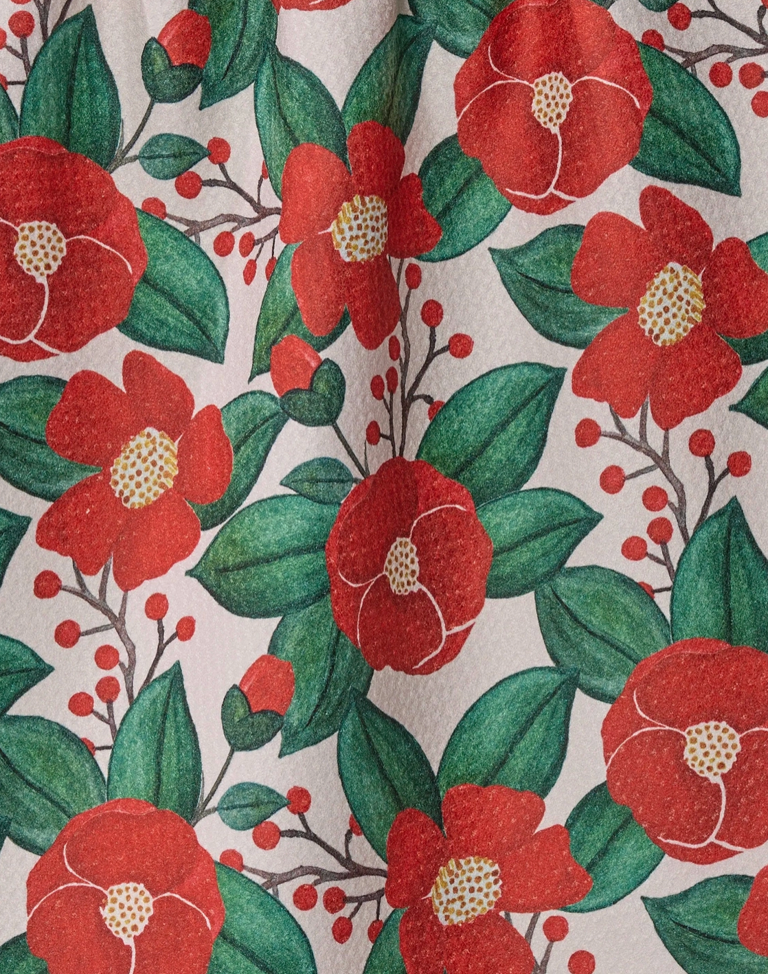 Winter Camellia Tea Towel