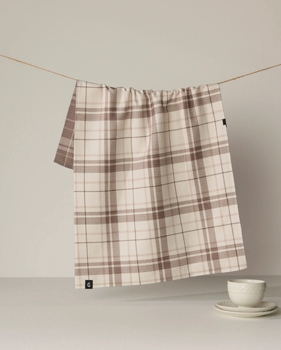 Oat Plaid Luxe Kitchen Towel