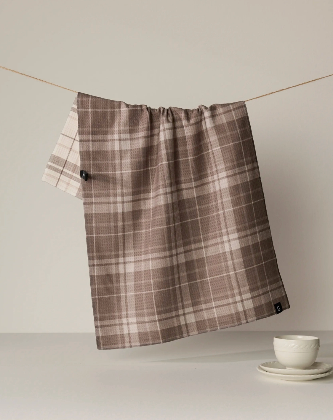 Oat Plaid Luxe Kitchen Towel