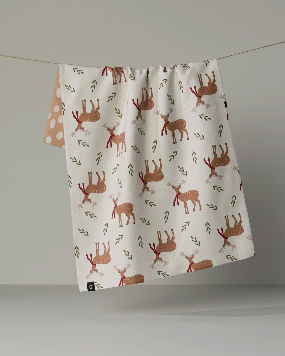 Winter Reindeer Luxe Kitchen Towel