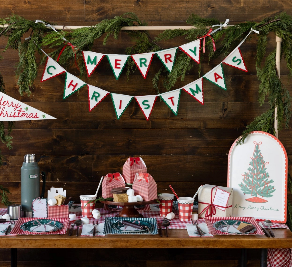 Merry Christmas Layered Felt Banner Set