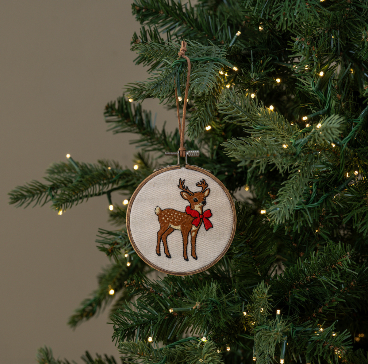 5" Reindeer Embroidered Ornament