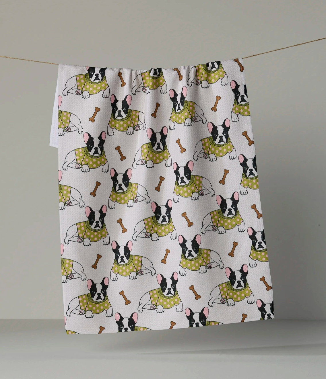 Frenchie Fun Tea Towel
