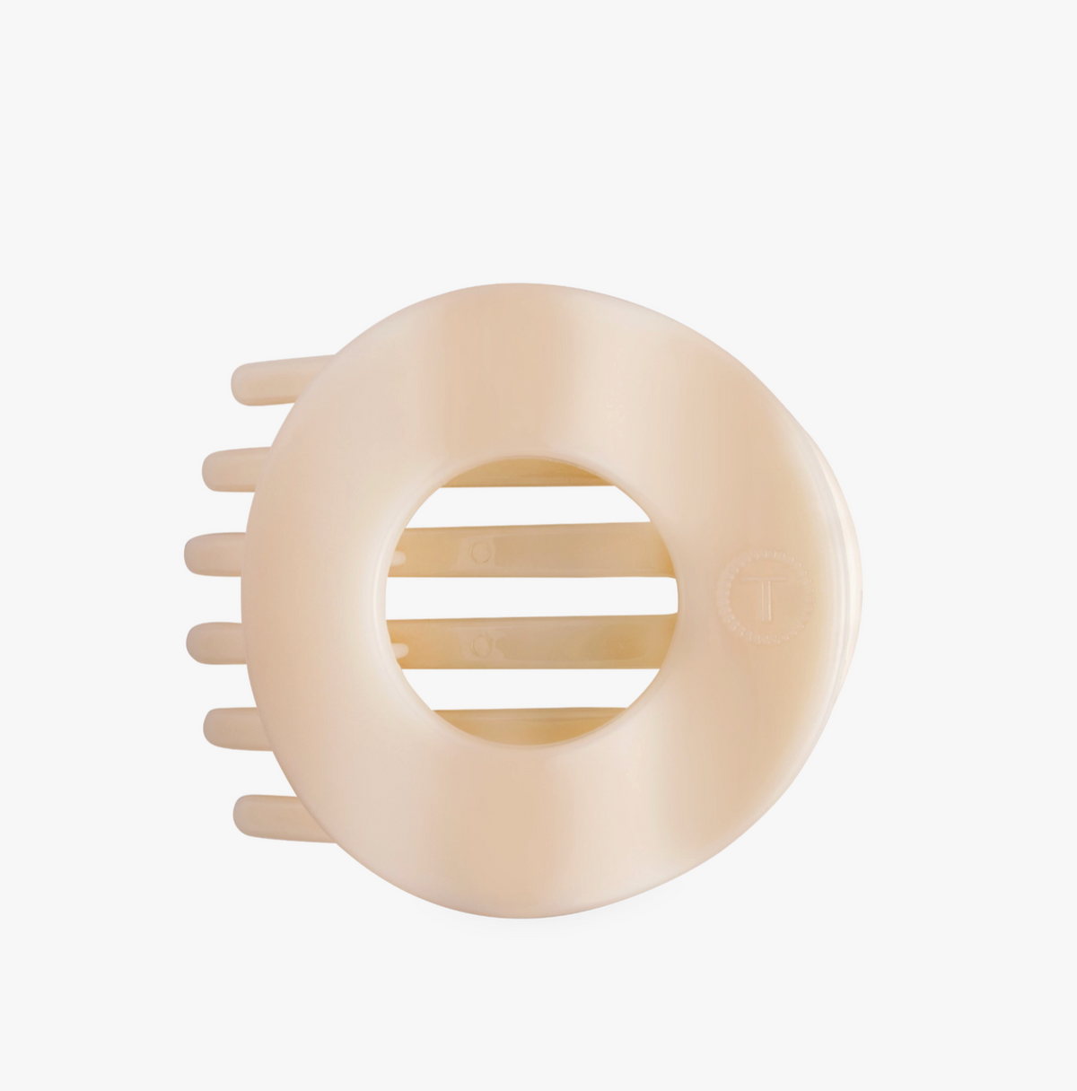 Flat Circle Hair Clip - Almond Beige