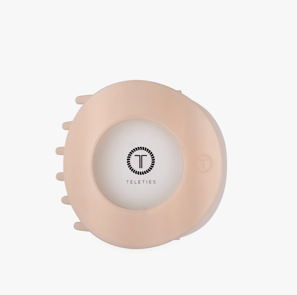 Flat Circle Hair Clip - Almond Beige