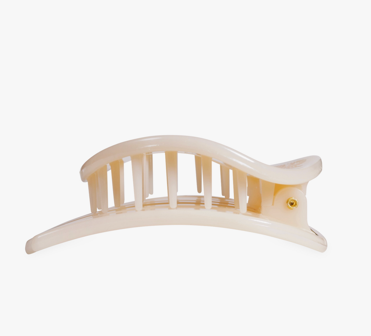 Flat Circle Hair Clip - Almond Beige