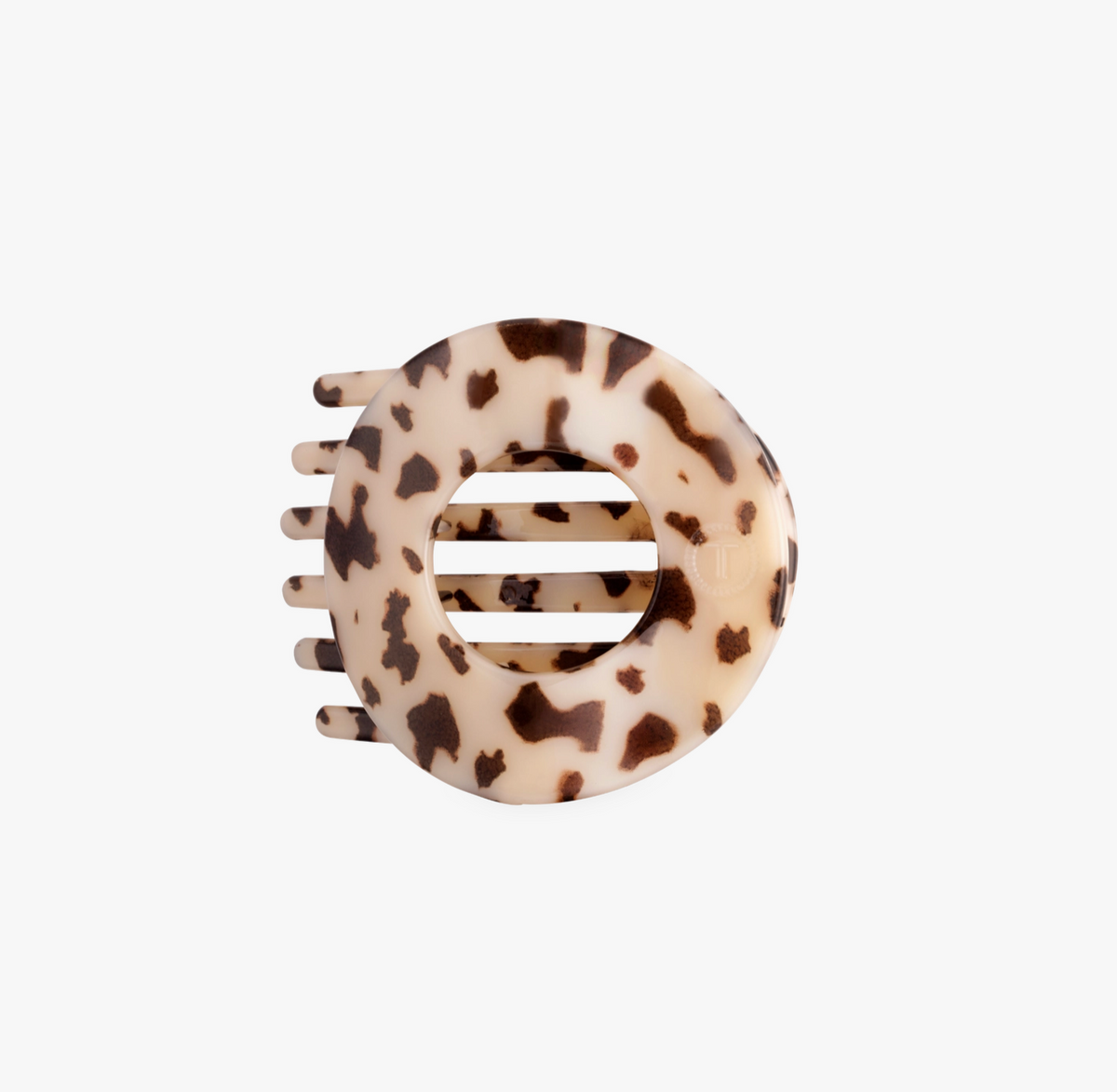 Flat Circle Hair Clip - Blonde Tortoise