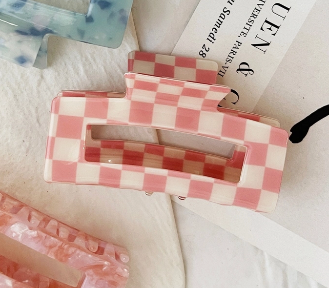 Checkered Hair Claw Clips