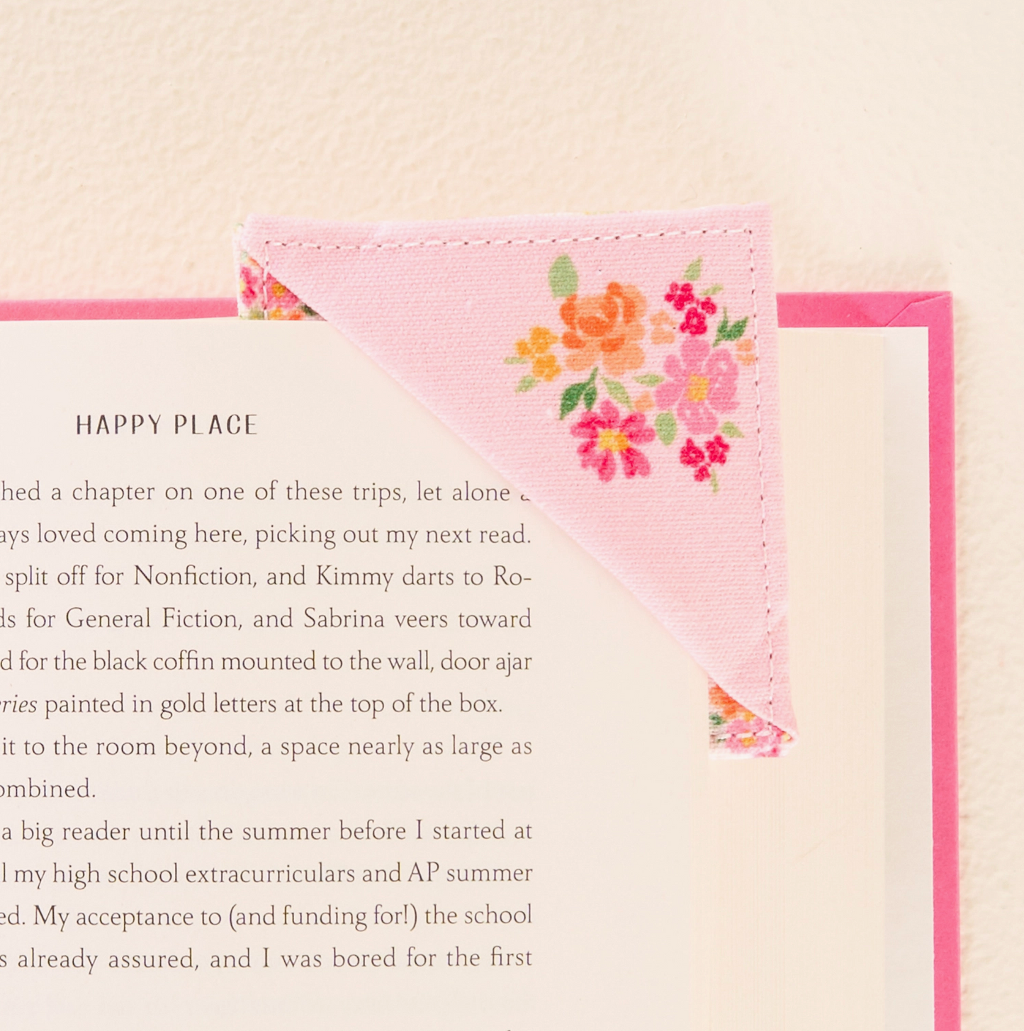 Corner Keeper Fabric Bookmark - Petal Pink