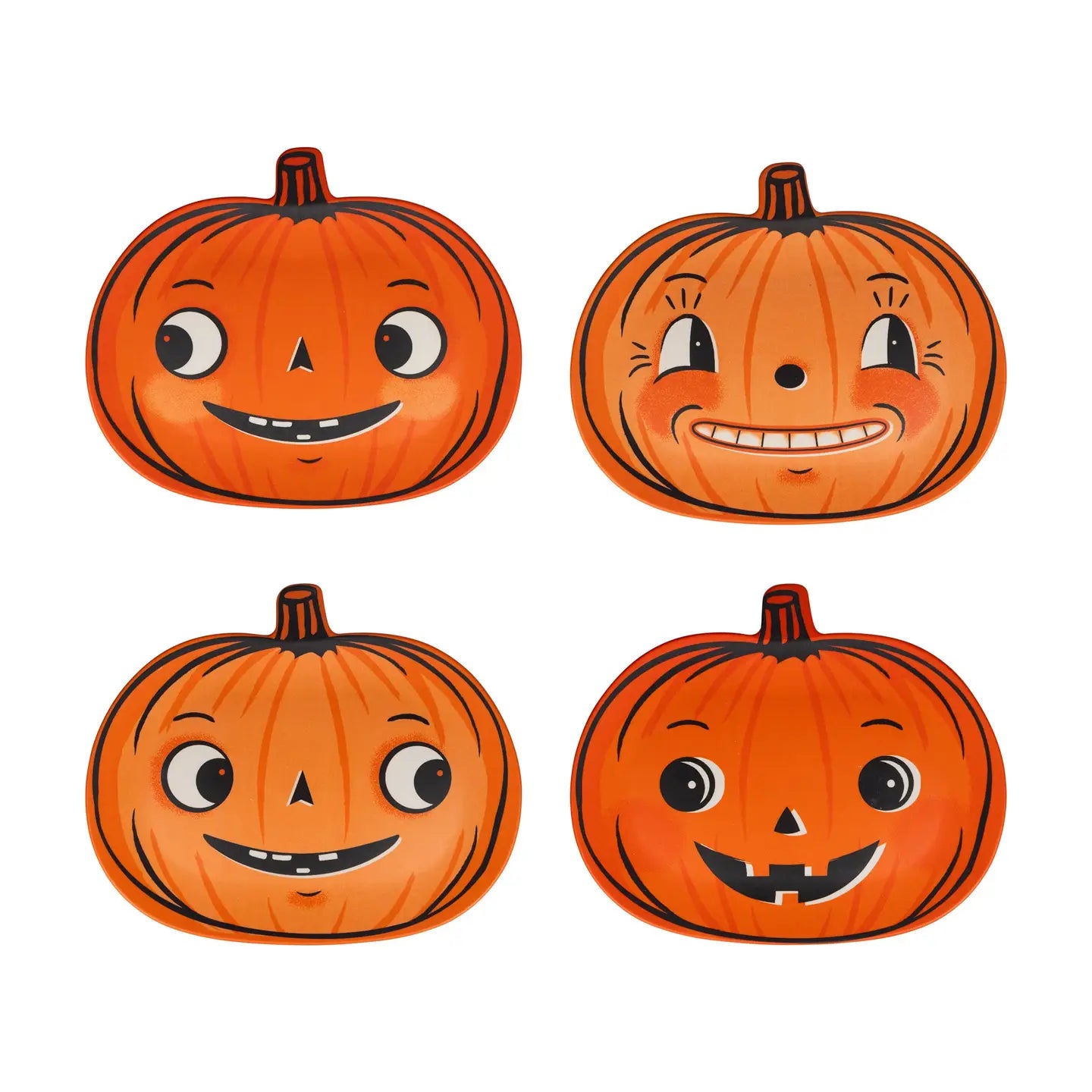 Vintage Pumpkin Bamboo Plates - Set of 4