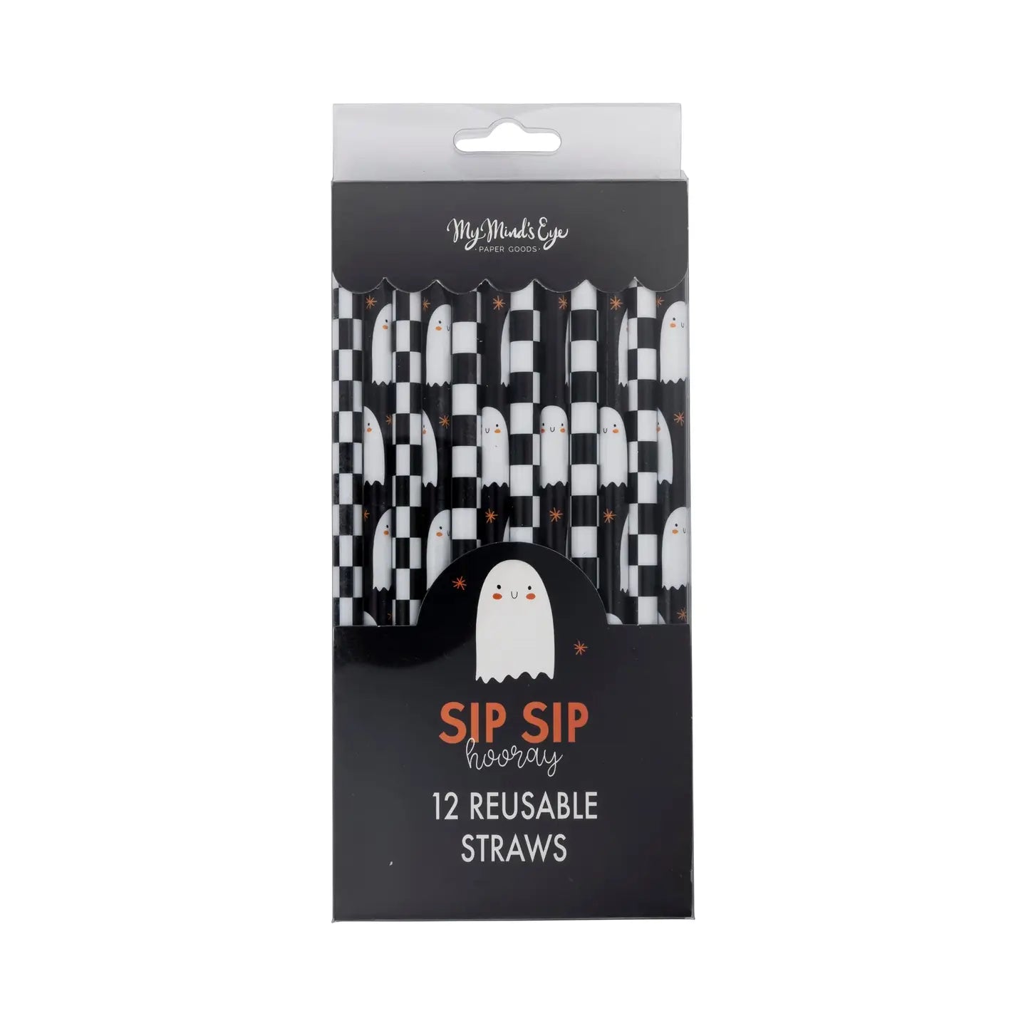 Ghost and Checkers Reusable Straws
