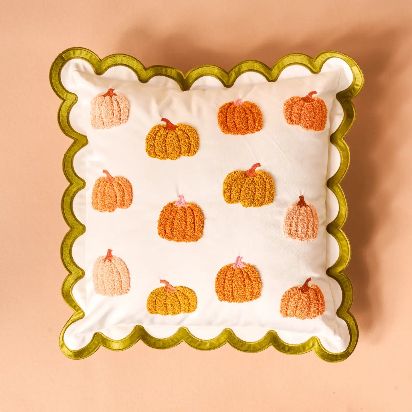 Scalloped Pumpkin Throw Pillow