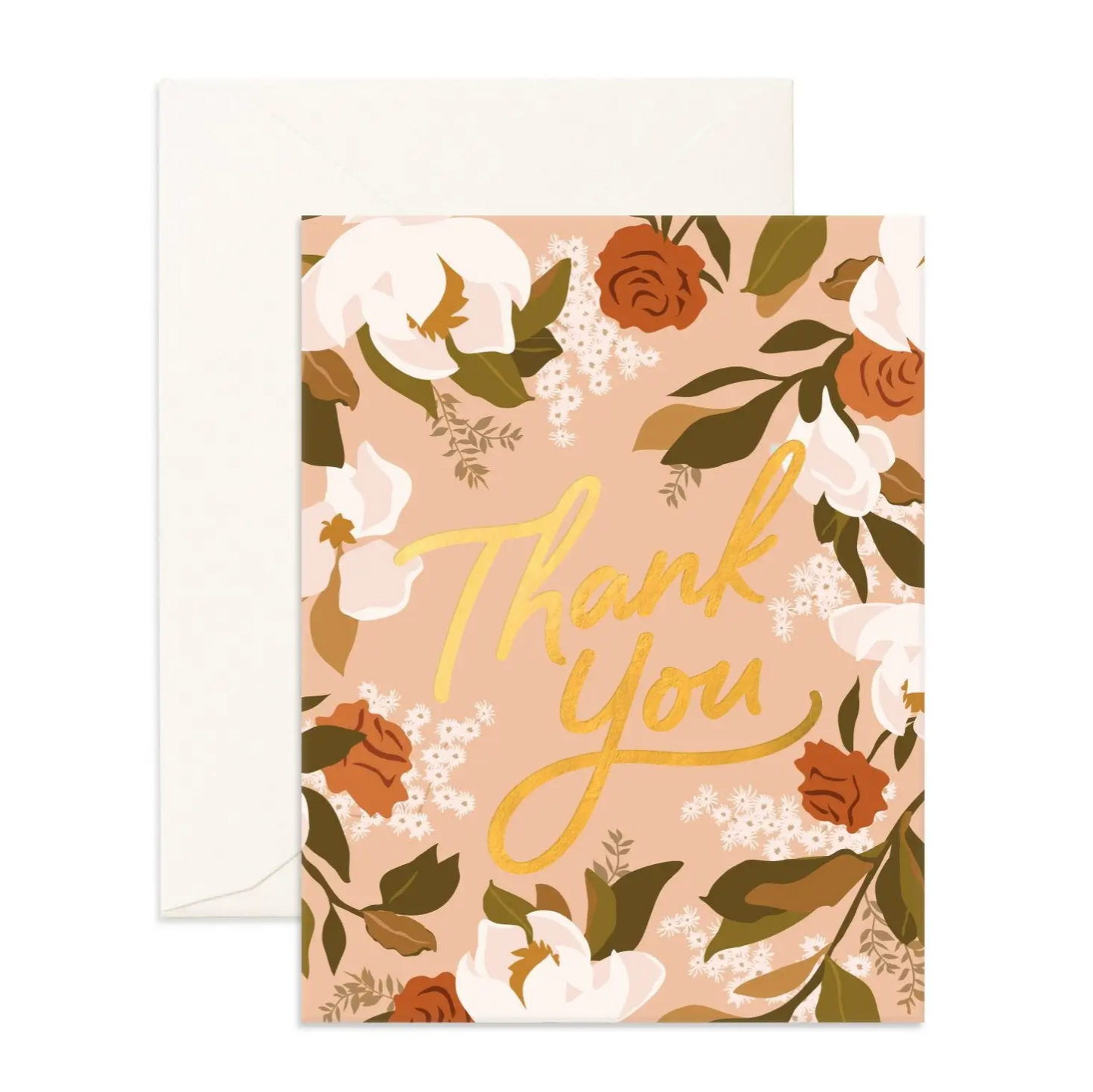 Thank You Rose Magnolias Greeting Card
