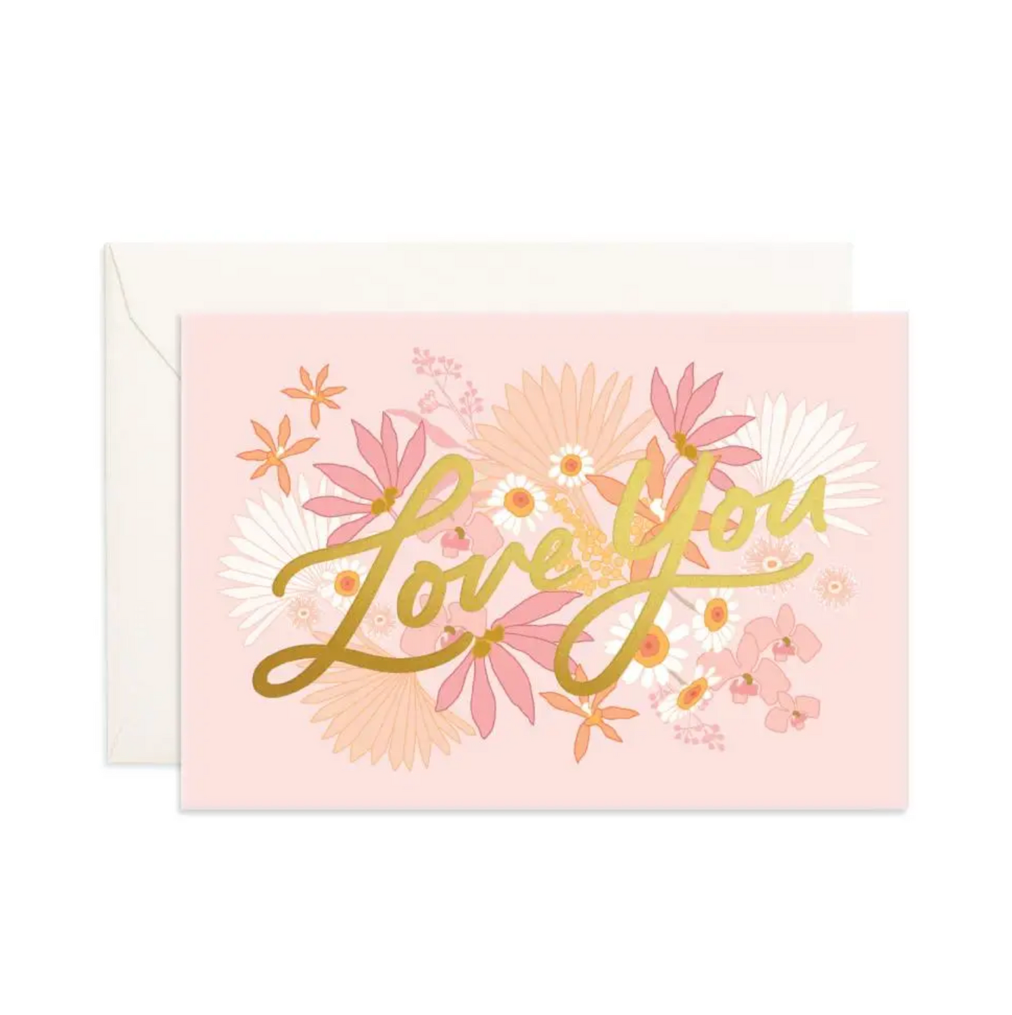 Love You Floribunda Mini Greeting Card