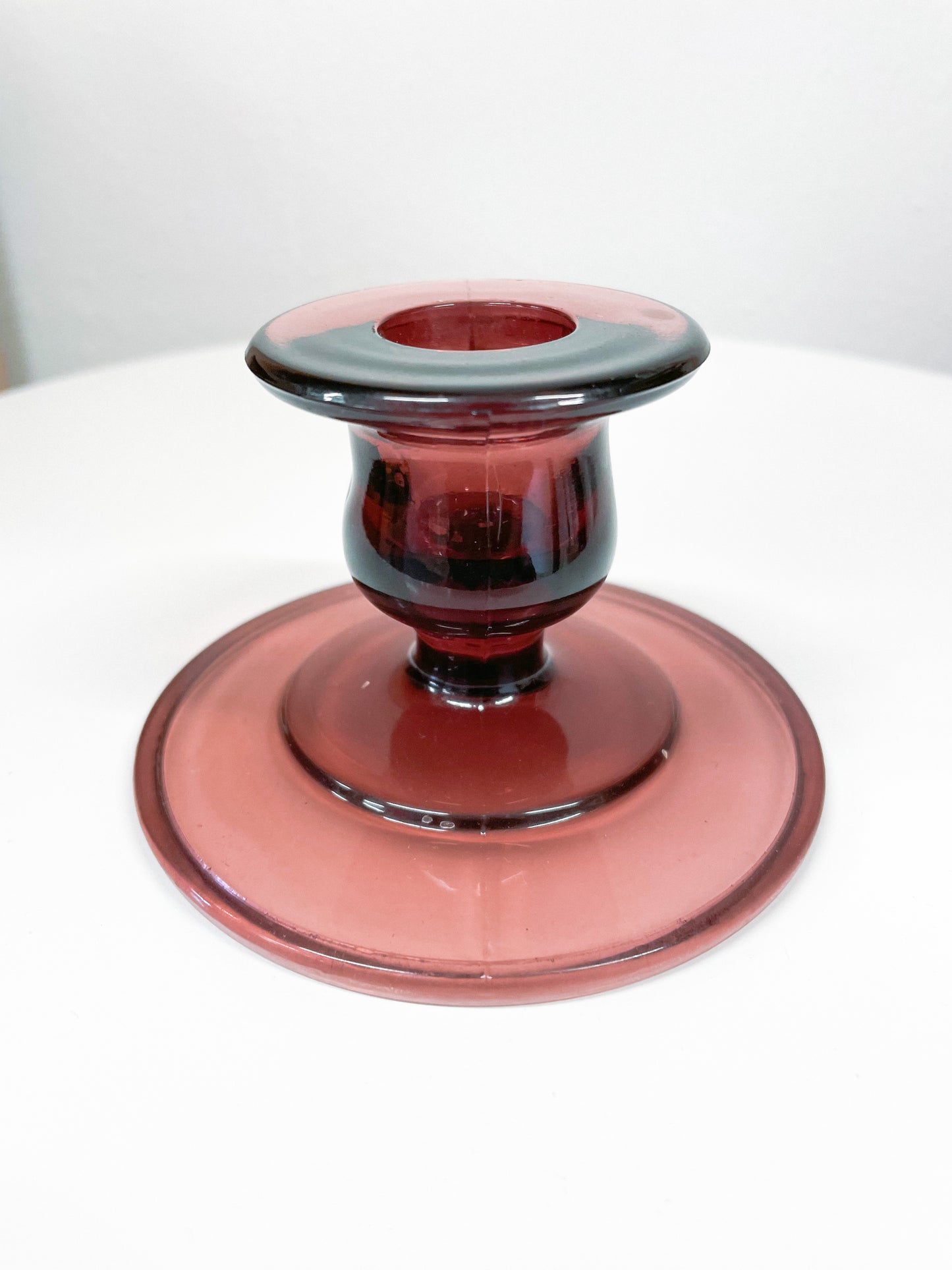 Vintage Purple-Rosy Taper Candle Holder